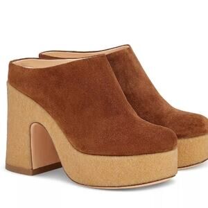 AGL Sista Platform Mules Cognac 9/39.5